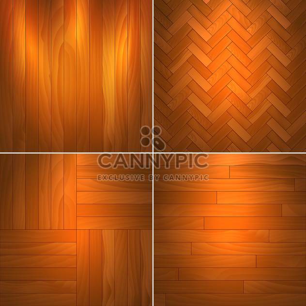 Vector illustration set of brown wooden textures - Free vector #126044