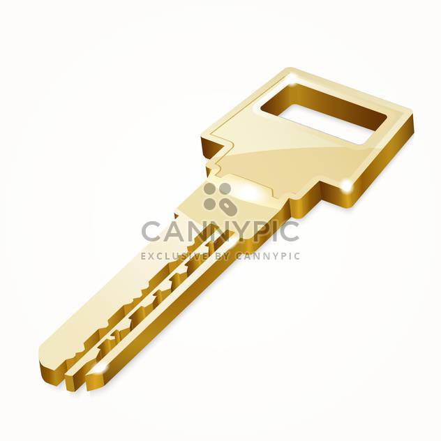Vector illustration of golden security key on white background - Kostenloses vector #126124