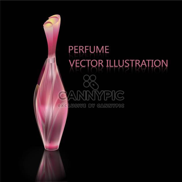 Vector black background with female perfume pink bottle - vector gratuit #126324 