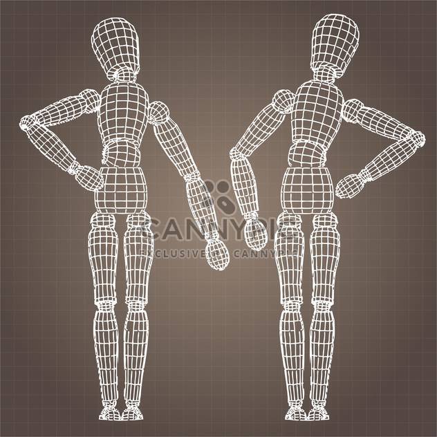 Vector model of human body on brown background - Free vector #126554