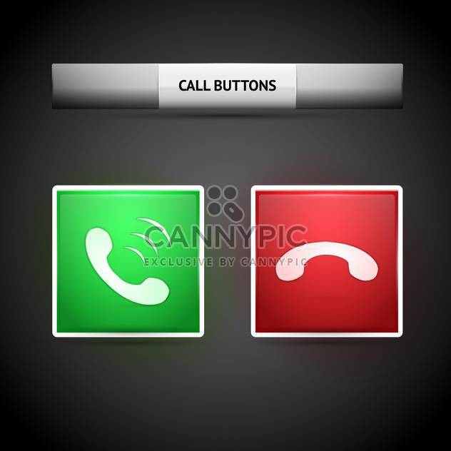 Vector illustration of call web buttons on dark grey background - Free vector #126634