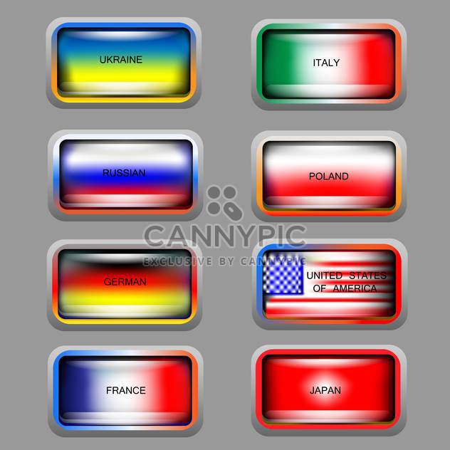 Vector set of education icons with colorful flags - Free vector #126644