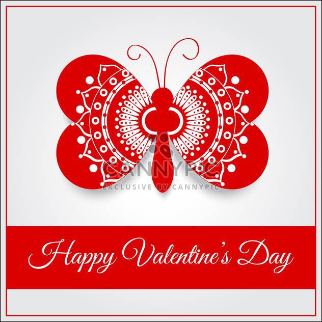 Vector greeting card with butterfly for Valentine's day - vector gratuit #127084 