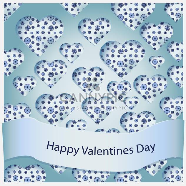 Vector beautiful valentine card with blue floral hearts - бесплатный vector #127194