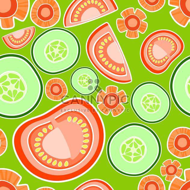 Vector colorful background with tomatoes and cucumbers - бесплатный vector #127204