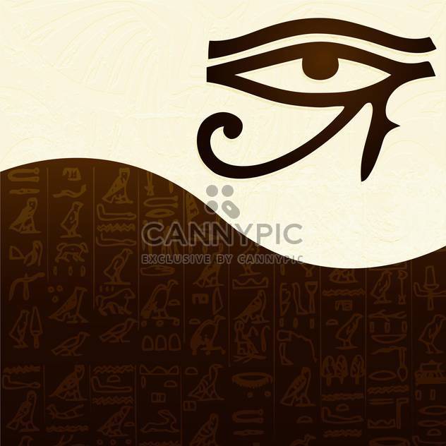 Vector illustration of all seeing eye hieroglyphic on brown and white background - vector gratuit #127214 