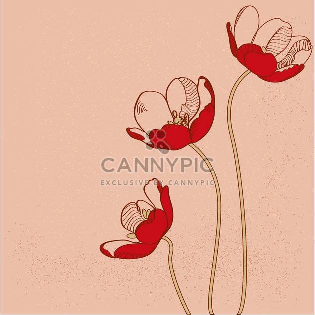 Vector red tulips on pink background - Free vector #127274