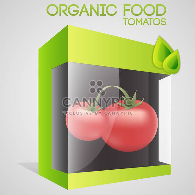 Vector illustration of tomatoes in packaged for organic food concept - vector gratuit #127314 