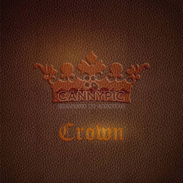 Vector leather brown background with crown - бесплатный vector #127664