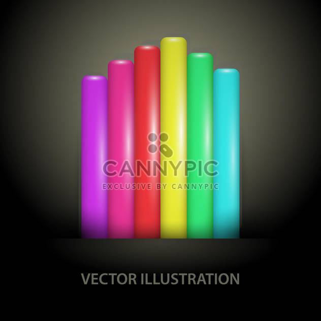 vector illustration of rainbow gradient lines on dark background - Free vector #127674