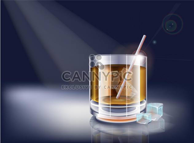 Vector whisky glass on dark background - vector gratuit #127794 
