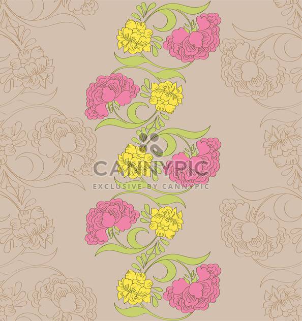 Vector floral seamless pattern with fantasy blooming flowers - Free vector #127854