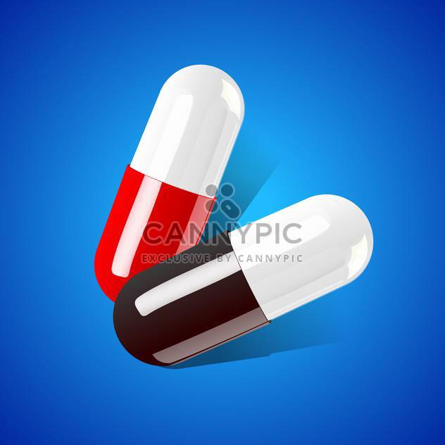 two medical tablets on blue background - vector gratuit #127904 