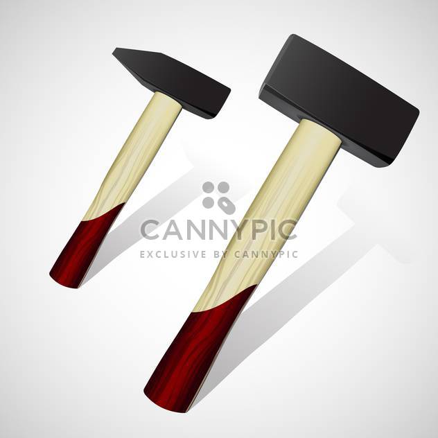 vector illustration of two hammers on white background - Free vector #127994