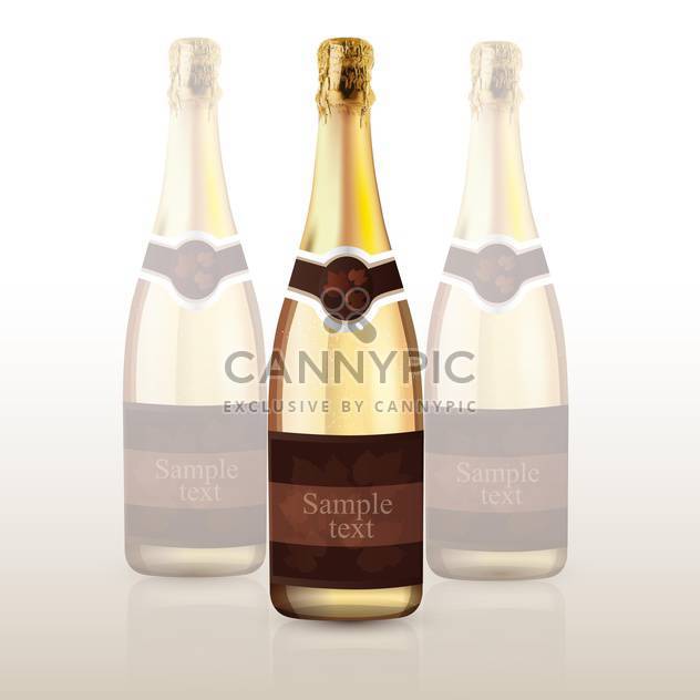 vector illustration of champagne bottle with text place - бесплатный vector #128094