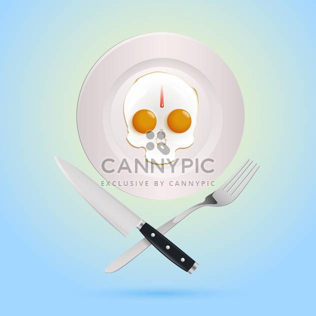 Vector illustration of a fried eggs in pirate skull form - Free vector #128134