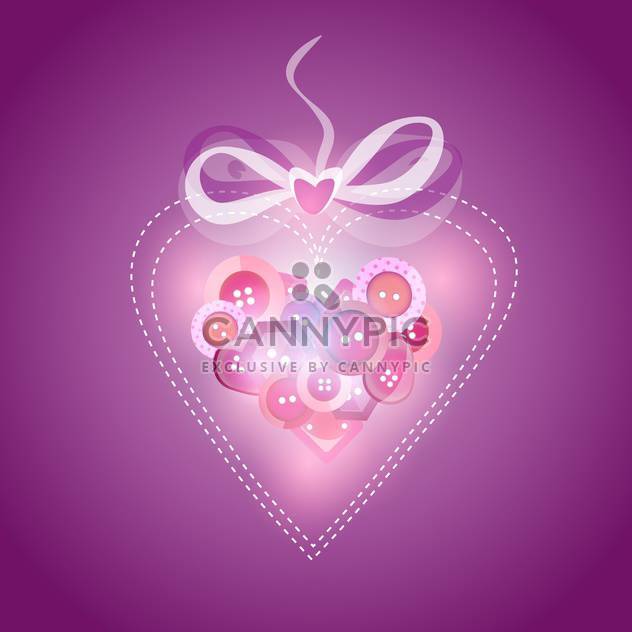 Pink heart filled with buttons, vector illustration - Free vector #128254