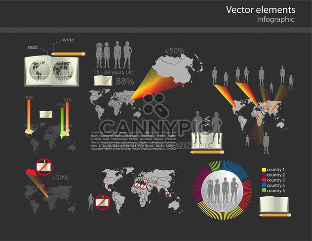 Set with business infographic vector elements - vector gratuit #128354 