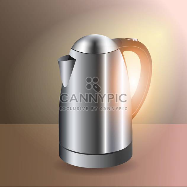 Vector illustration of metallic electric kettle - Free vector #128794