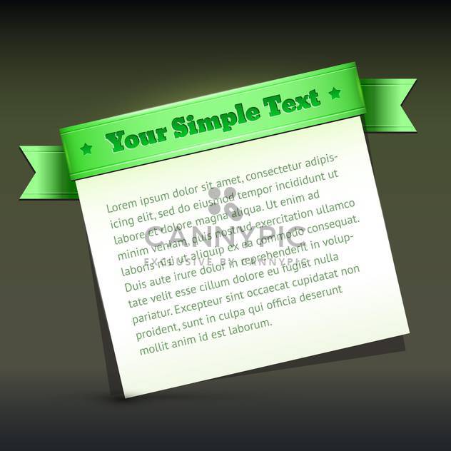 Vector banner with green ribbon and sample text - Free vector #128884