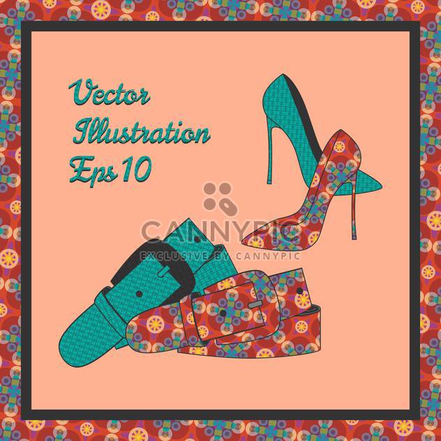 female shoes with fashion belt - бесплатный vector #129034