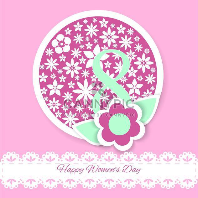 Vector Womens day greeting card with flowers - Free vector #129354
