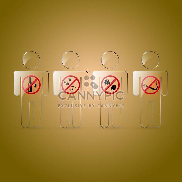 Vector set of prohibited signs on brown background - Kostenloses vector #129784