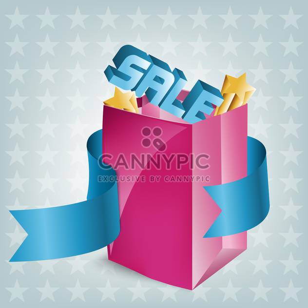 Vector illustration of pink shopping bag with sign of sale - vector #130084 gratis