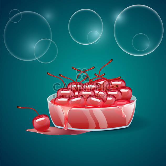 ripe red cherries illustration - vector #130304 gratis