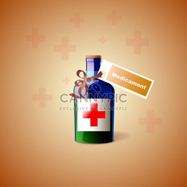 vector medicament bottle with cross - vector gratuit #130334 