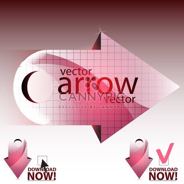 vector illustration of pink shiny arrows - Free vector #130654
