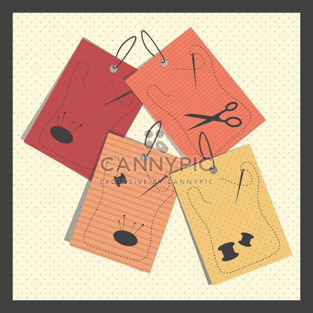 vector illustration of paper sewing colorful tags - бесплатный vector #130724