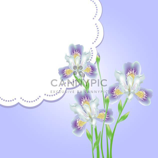spring flowers with lace frame and text place - vector gratuit #130794 