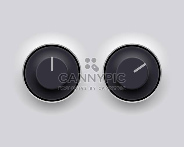 Vector round shaped volume dial on white background - Free vector #130834