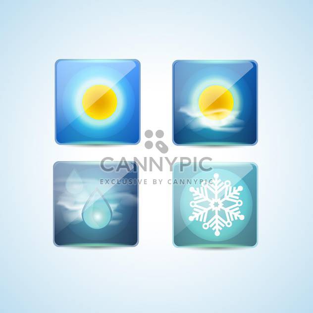 Weather icons over blue background vector illustration - Kostenloses vector #131094
