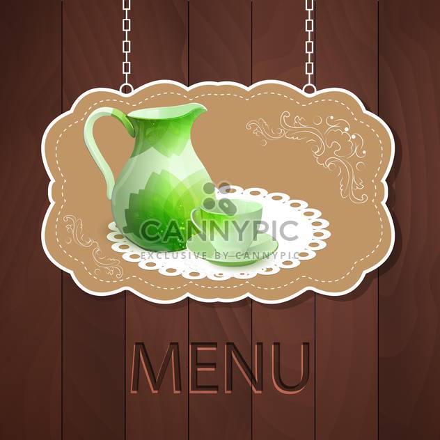 Vector menu template on wooden background - Free vector #131614