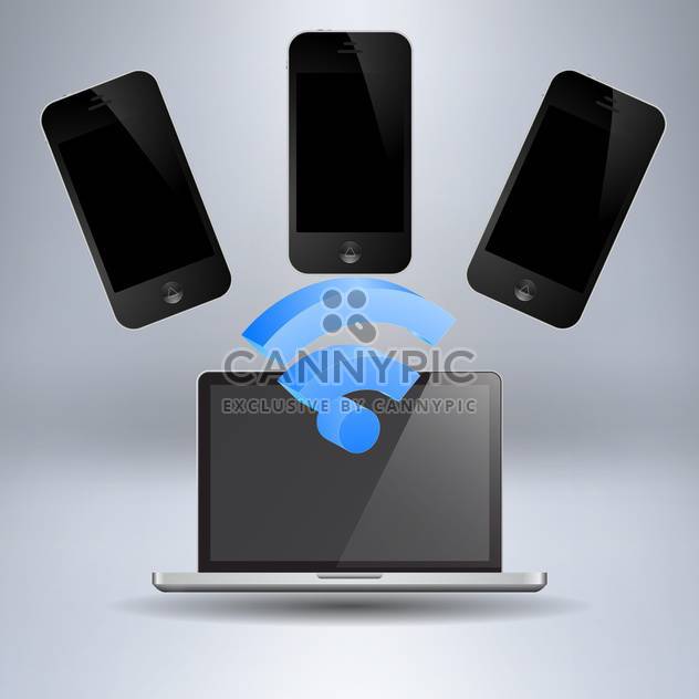 Vector set of modern digital devices - Free vector #131734