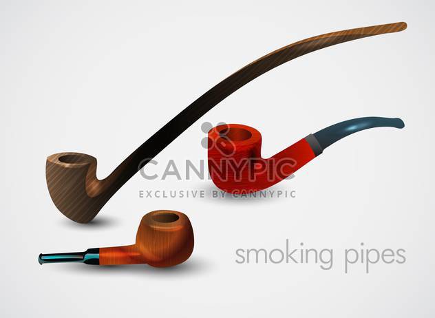Vector set of smoking pipes on white background - Free vector #131764