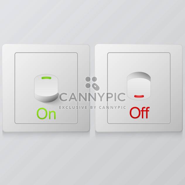 On and Off white sliders on white background - Kostenloses vector #131924