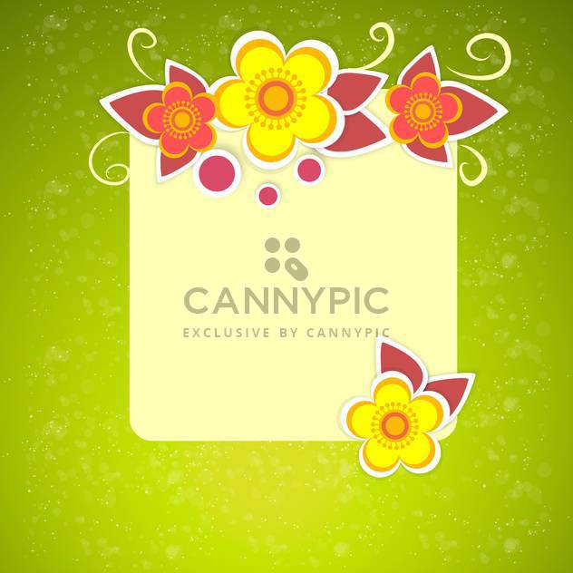 Vector floral frame on green background - Free vector #132074