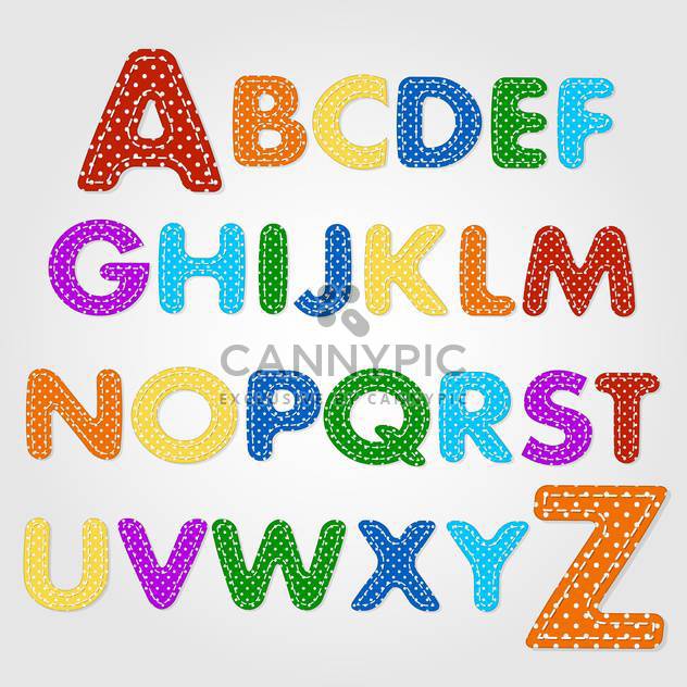 old fashioned colorful alphabet,vector illustration - vector gratuit #132354 