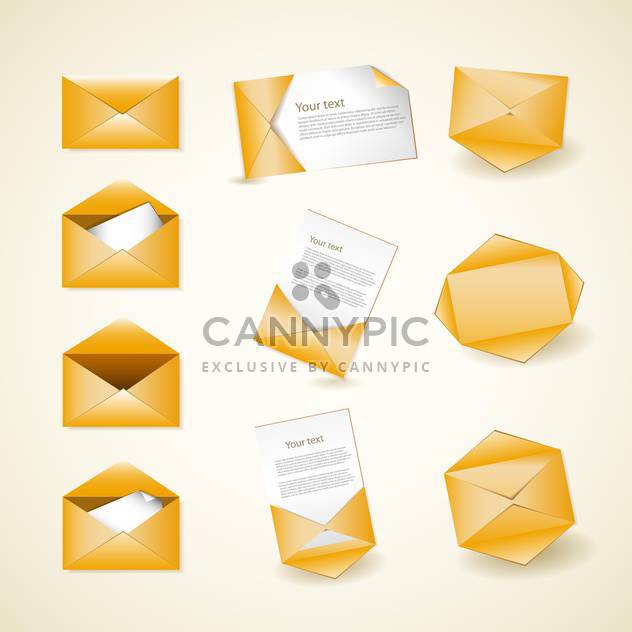 Golden envelope vector icons vector illustration - Free vector #132454