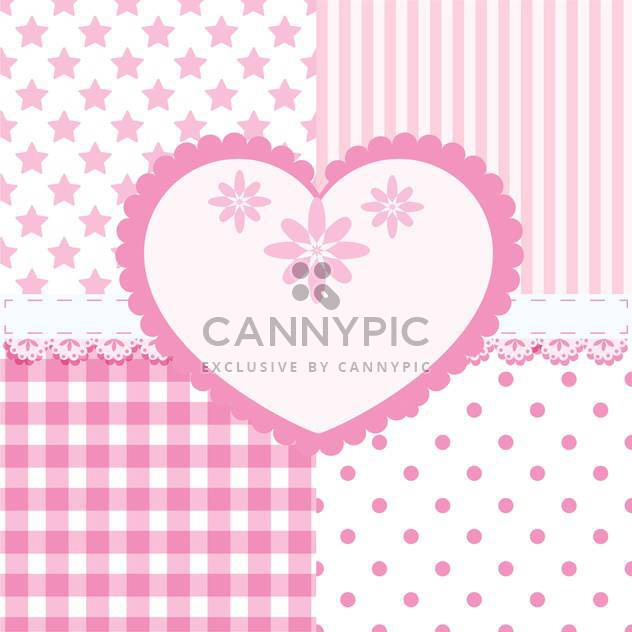 heart and seamless background patterns - Free vector #132814