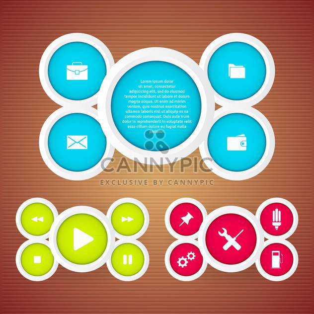 vector set of web buttons - Free vector #133044
