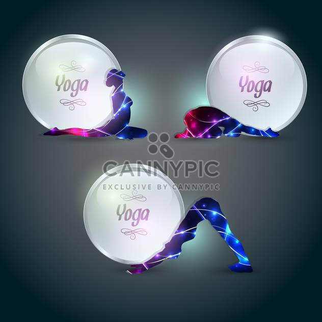 yoga positions icons set - Free vector #133924
