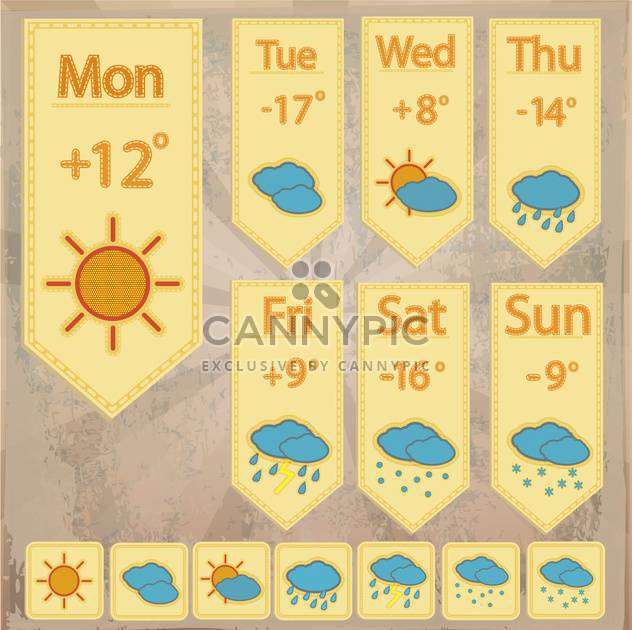 weather forecast icons set - бесплатный vector #134414