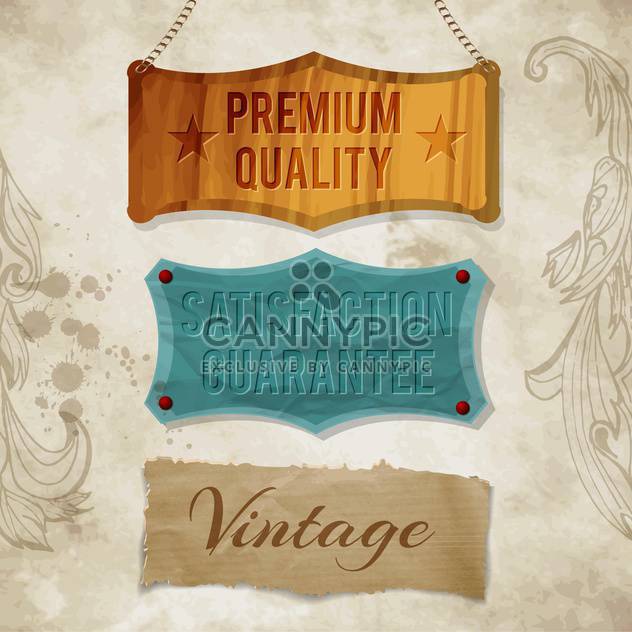 vintage labels for commercial use - vector gratuit #134564 