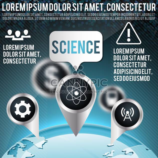 blue vector background with science icons - vector #134604 gratis