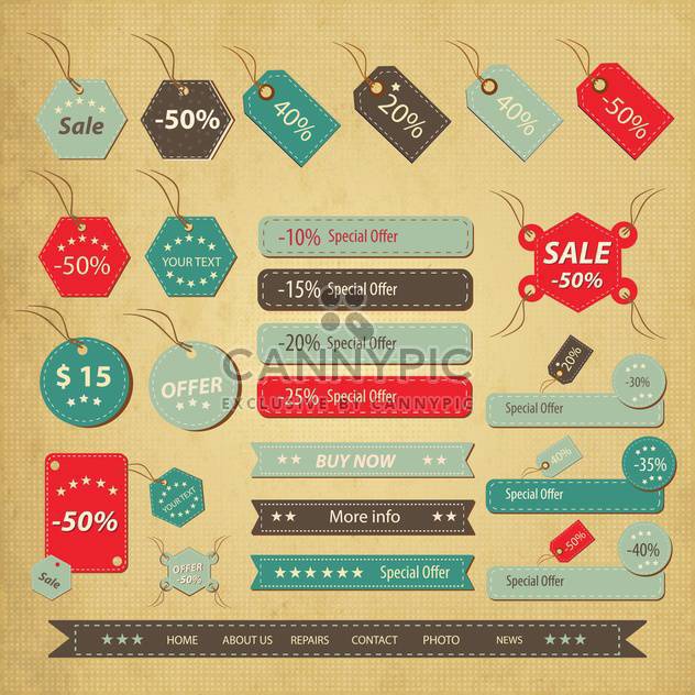 sale labels shopping set - vector gratuit #134614 