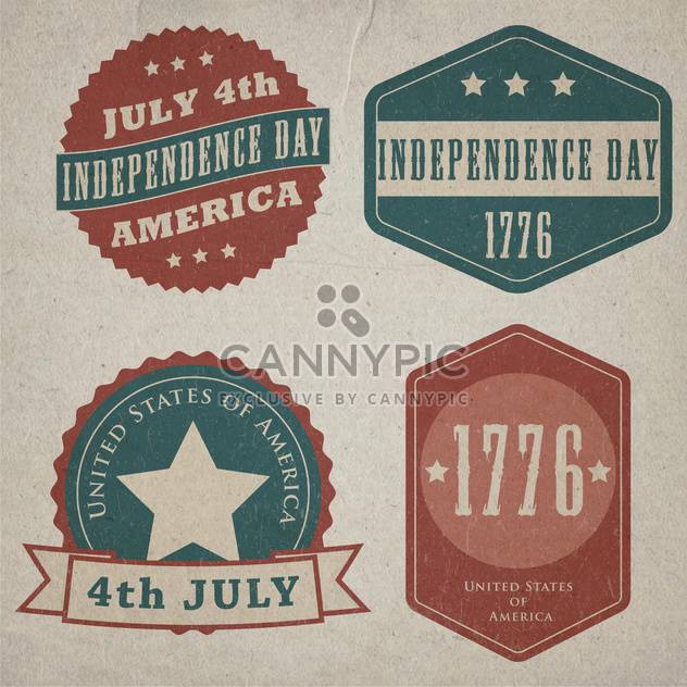 retro vector independence day lables set - vector #134744 gratis